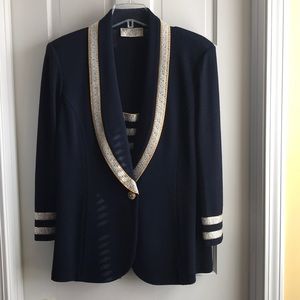 St John Collection Vintage Navy Knit Blazer